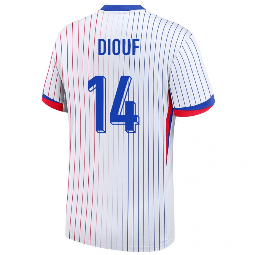 Men Football France Andy Diouf #14 White Away Jersey 24-26 T-Shirt Canada