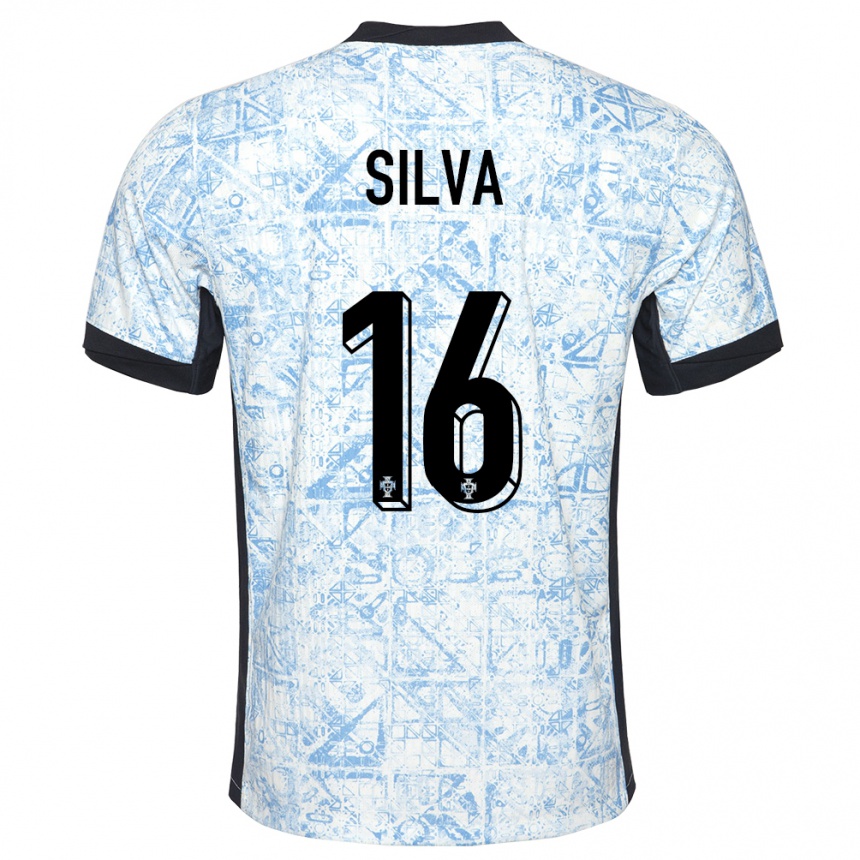 Men Football Portugal Diana Silva #16 Cream Blue Away Jersey 24-26 T-Shirt Canada