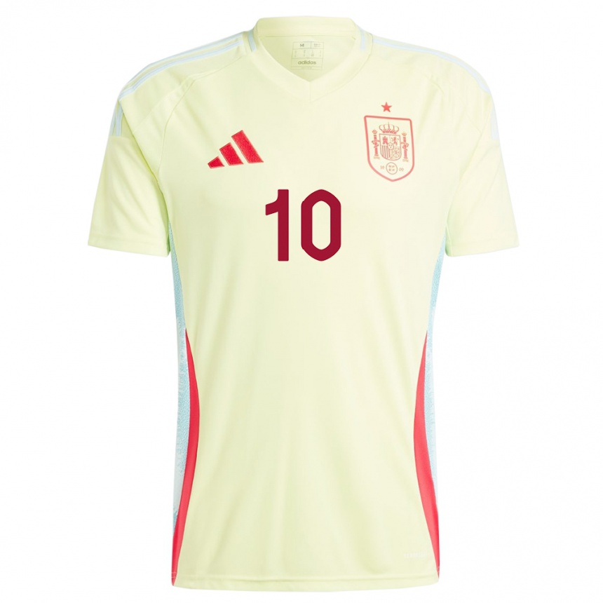 Men Football Spain Athenea Del Castillo #10 Yellow Away Jersey 24-26 T-Shirt Canada