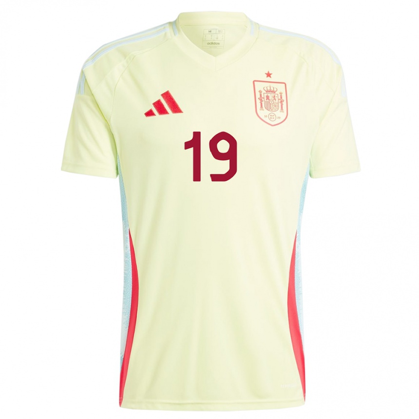 Men Football Spain Olga Carmona #19 Yellow Away Jersey 24-26 T-Shirt Canada