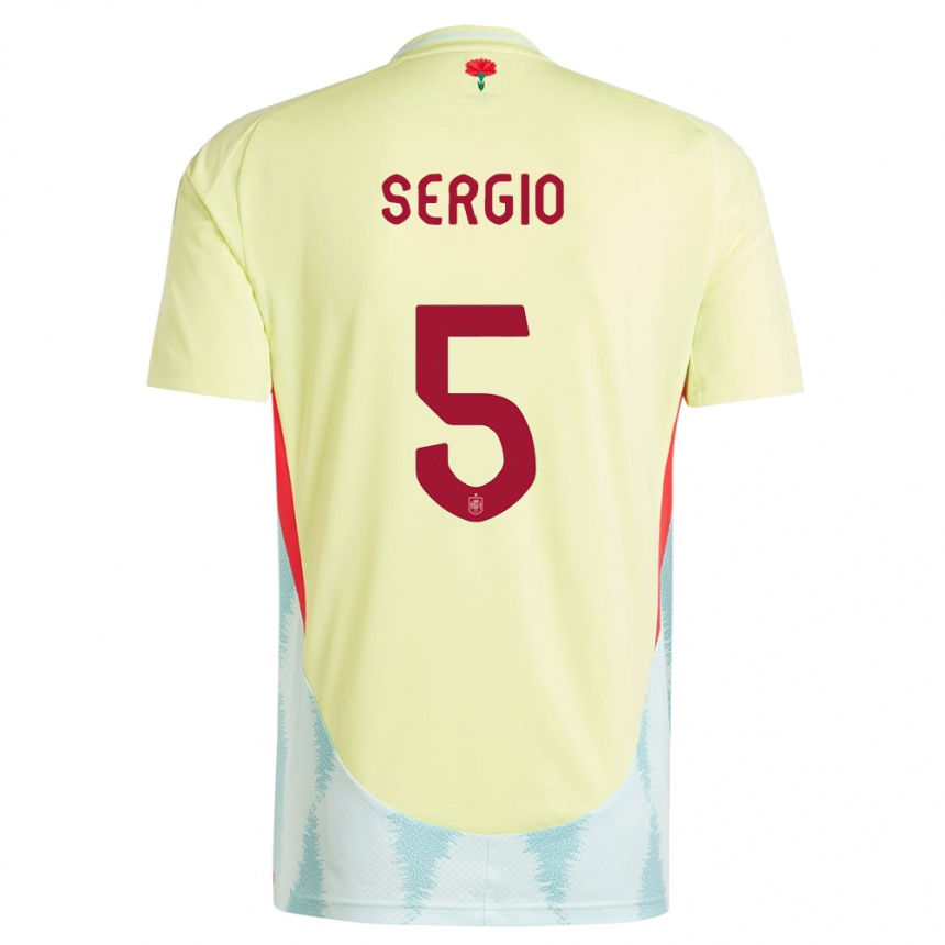 Men Football Spain Sergio Busquets #5 Yellow Away Jersey 24-26 T-Shirt Canada