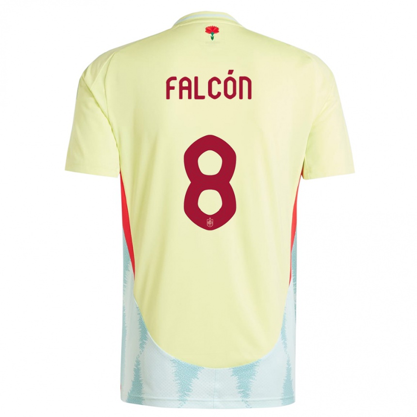 Men Football Spain Andrea Falcon #8 Yellow Away Jersey 24-26 T-Shirt Canada