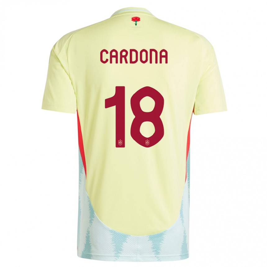 Men Football Spain Marta Cardona #18 Yellow Away Jersey 24-26 T-Shirt Canada