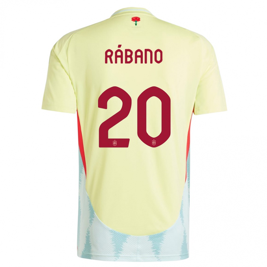 Men Football Spain Nuria Rabano #20 Yellow Away Jersey 24-26 T-Shirt Canada