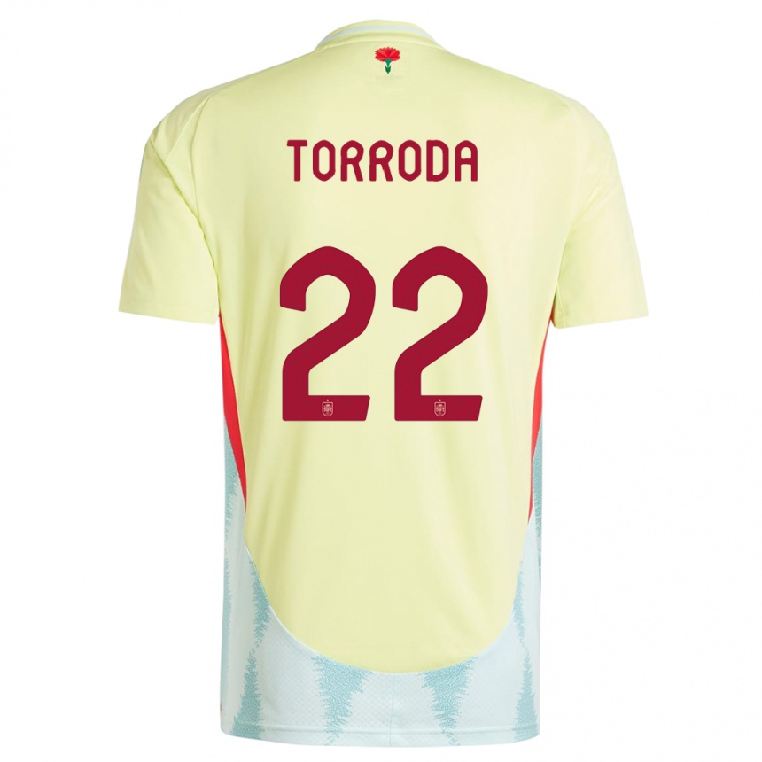 Men Football Spain Anna Torroda #22 Yellow Away Jersey 24-26 T-Shirt Canada