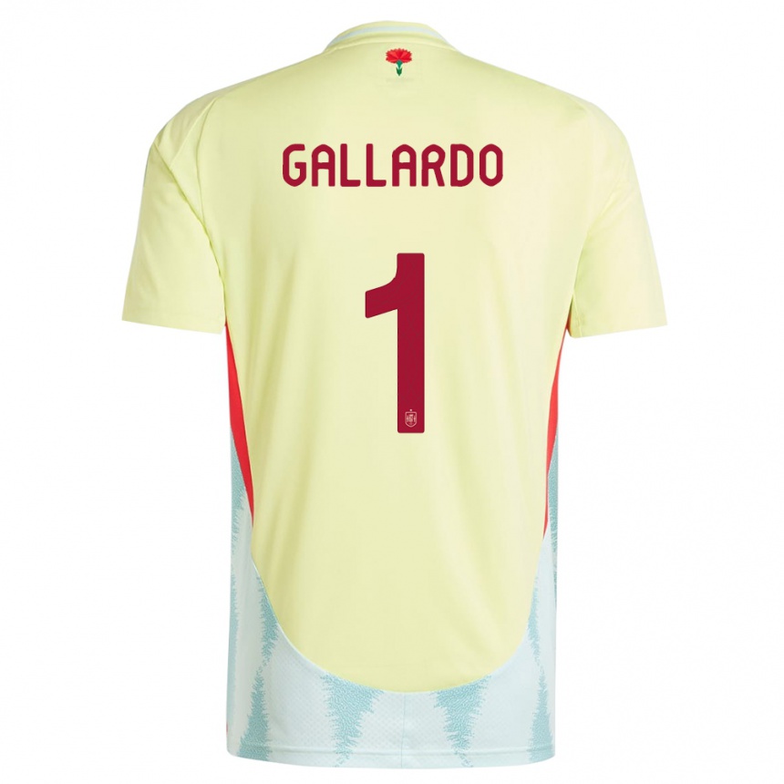 Men Football Spain Dolores Gallardo #1 Yellow Away Jersey 24-26 T-Shirt Canada