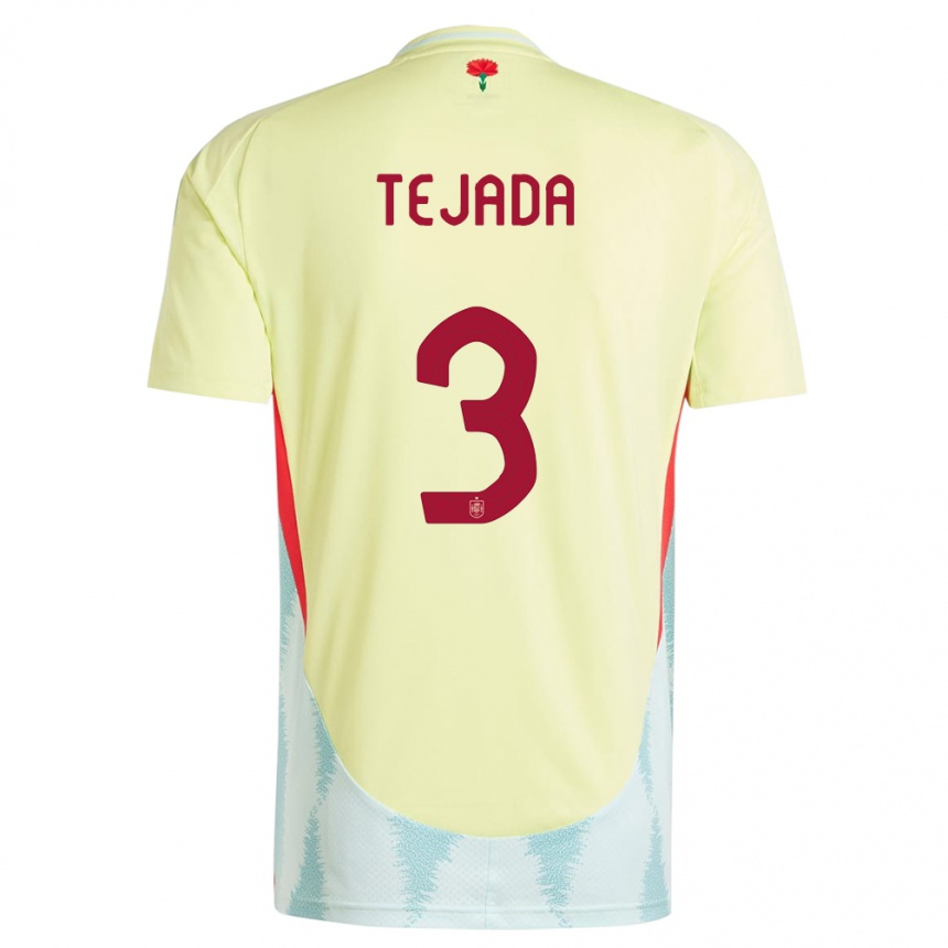 Men Football Spain Ana Tejada #3 Yellow Away Jersey 24-26 T-Shirt Canada