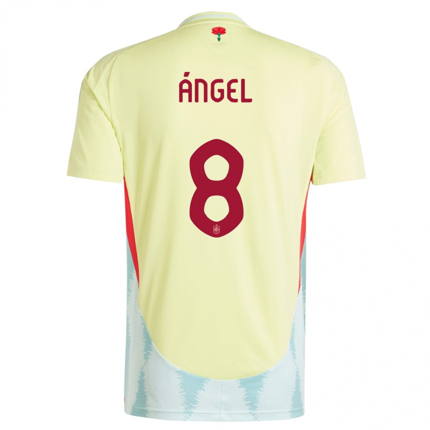 Men Football Spain Manuel Angel #8 Yellow Away Jersey 24-26 T-Shirt Canada