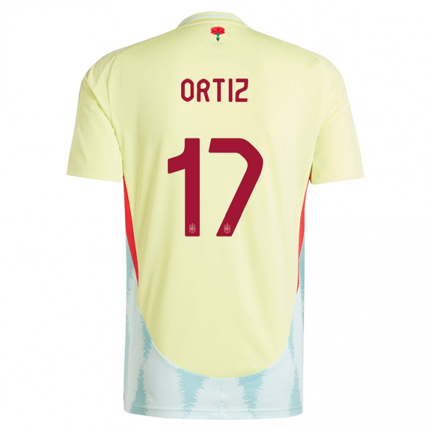 Men Football Spain Angel Ortiz #17 Yellow Away Jersey 24-26 T-Shirt Canada