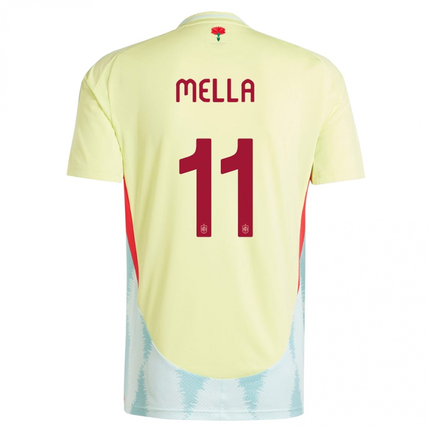 Men Football Spain David Mella #11 Yellow Away Jersey 24-26 T-Shirt Canada