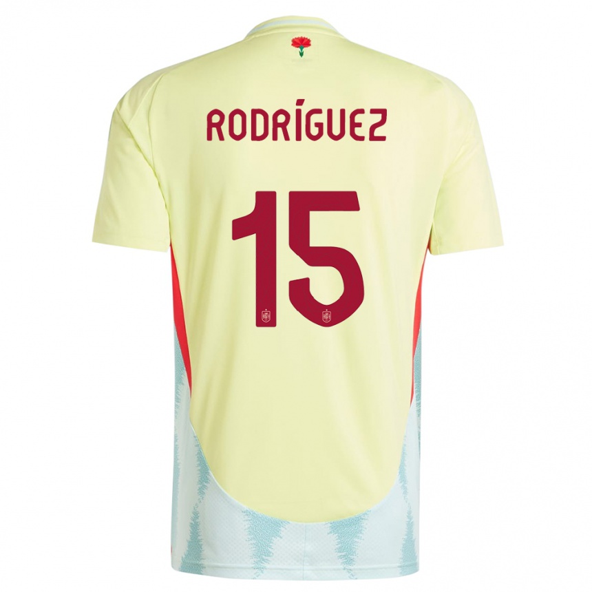 Men Football Spain Dani Rodriguez #15 Yellow Away Jersey 24-26 T-Shirt Canada