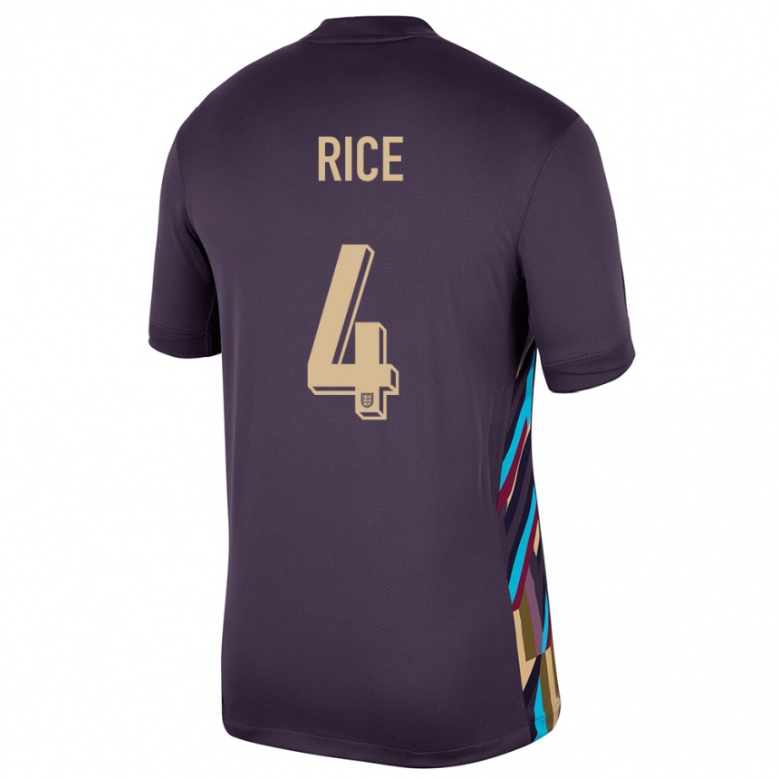 Men Football England Declan Rice #4 Dark Raisin Away Jersey 24-26 T-Shirt Canada