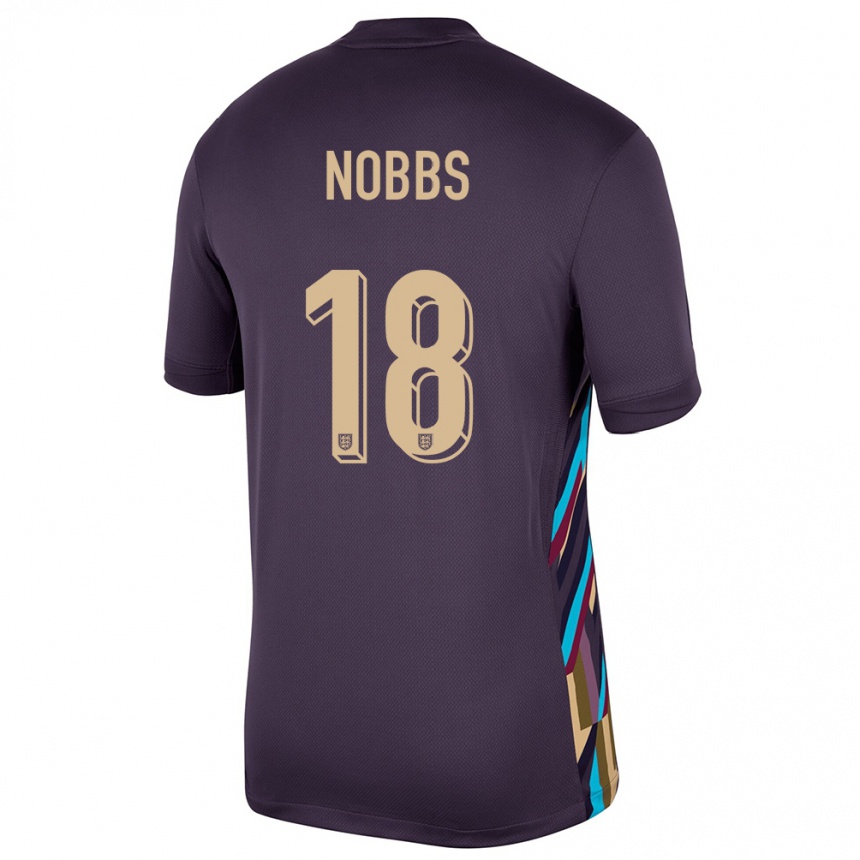 Men Football England Jordan Nobbs #18 Dark Raisin Away Jersey 24-26 T-Shirt Canada