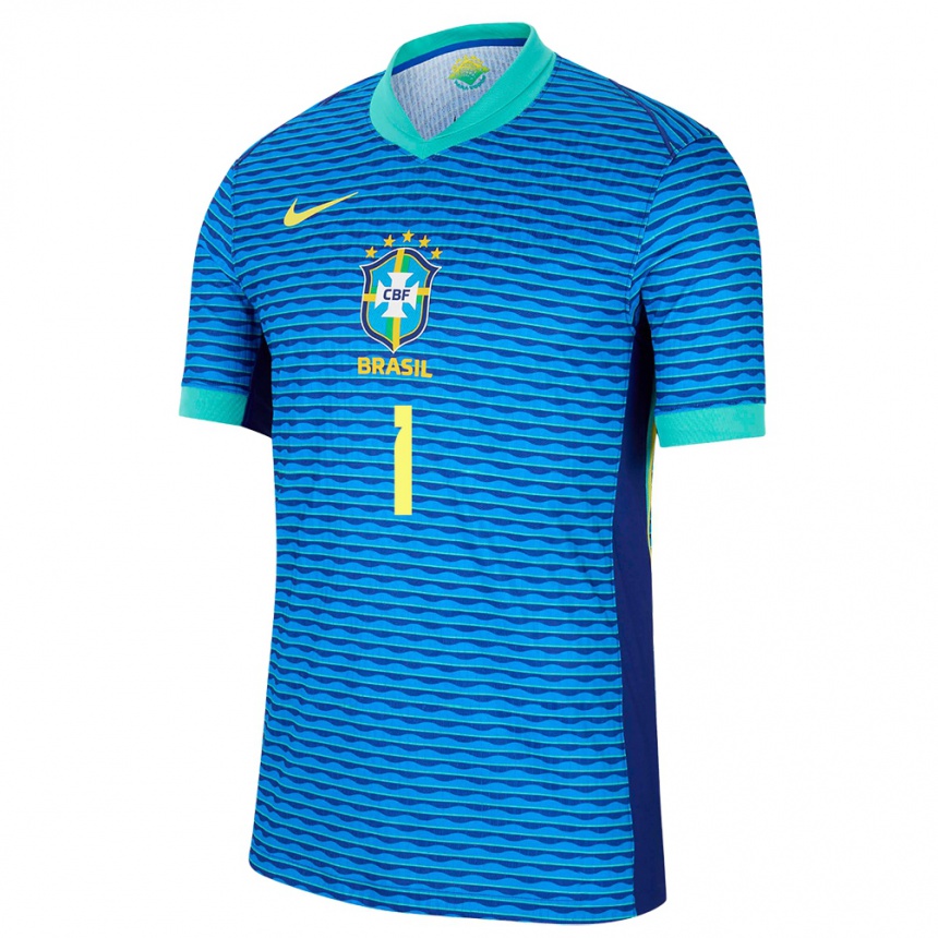 Men Football Brazil Marcelo Eraclito #1 Blue Away Jersey 24-26 T-Shirt Canada