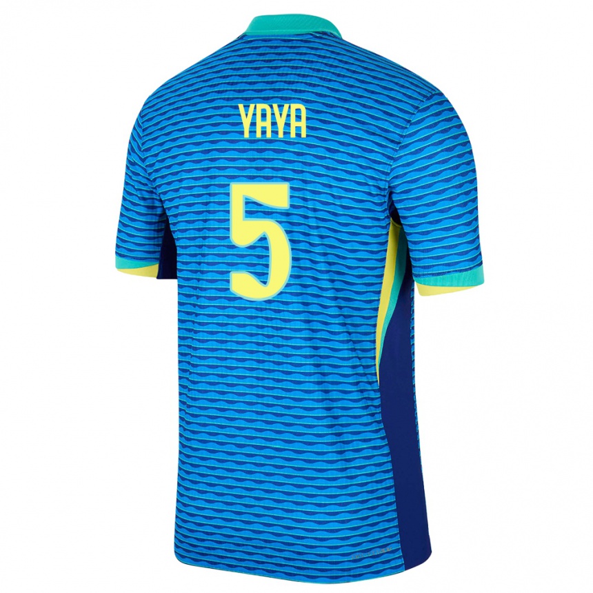 Men Football Brazil Yaya #5 Blue Away Jersey 24-26 T-Shirt Canada