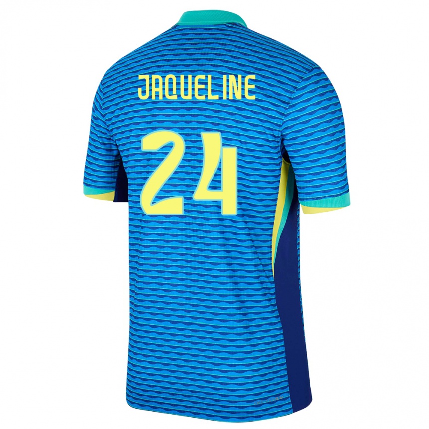 Men Football Brazil Jaqueline #24 Blue Away Jersey 24-26 T-Shirt Canada