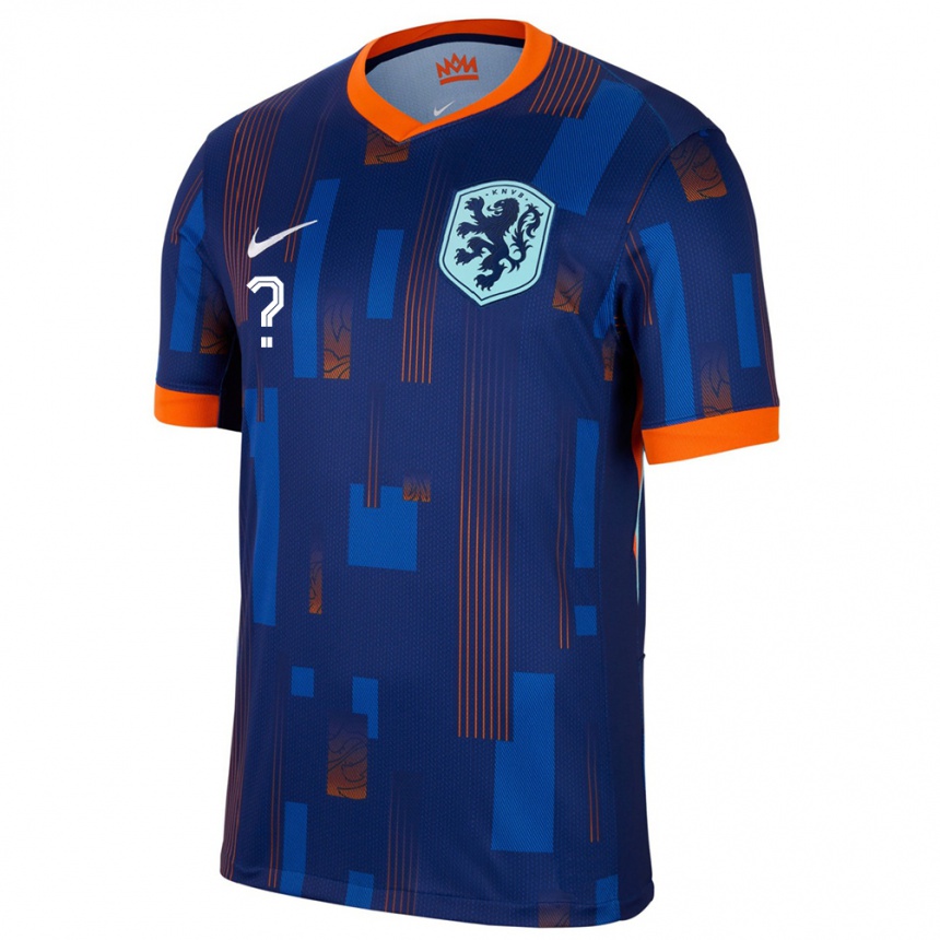 Men Football Netherlands Your Name #0 Blue Away Jersey 24-26 T-Shirt Canada