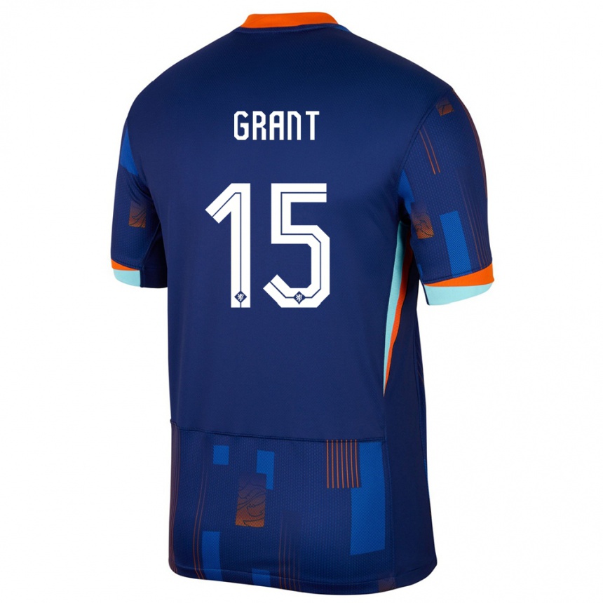 Men Football Netherlands Chasity Grant #15 Blue Away Jersey 24-26 T-Shirt Canada