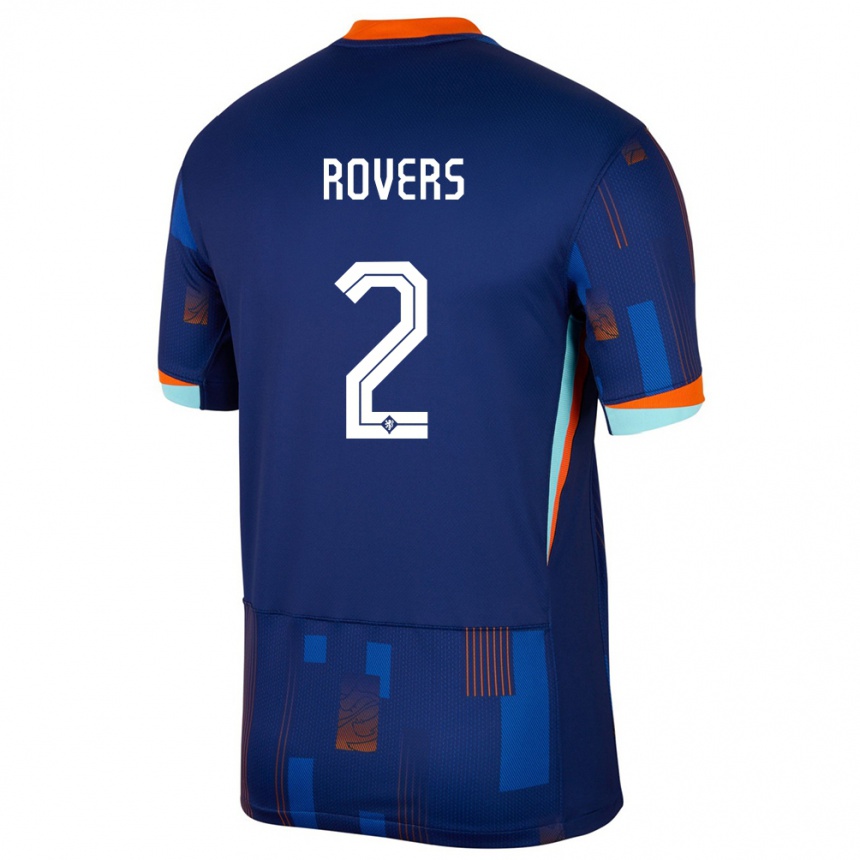 Men Football Netherlands Bram Rovers #2 Blue Away Jersey 24-26 T-Shirt Canada