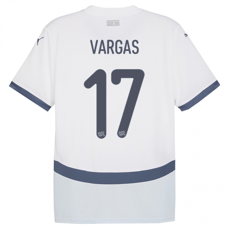 Men Football Switzerland Ruben Vargas #17 White Away Jersey 24-26 T-Shirt Canada