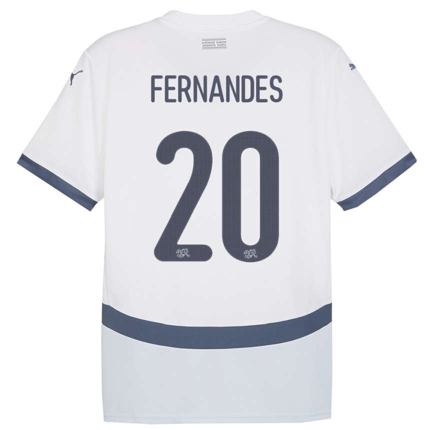 Men Football Switzerland Edimilson Fernandes #20 White Away Jersey 24-26 T-Shirt Canada