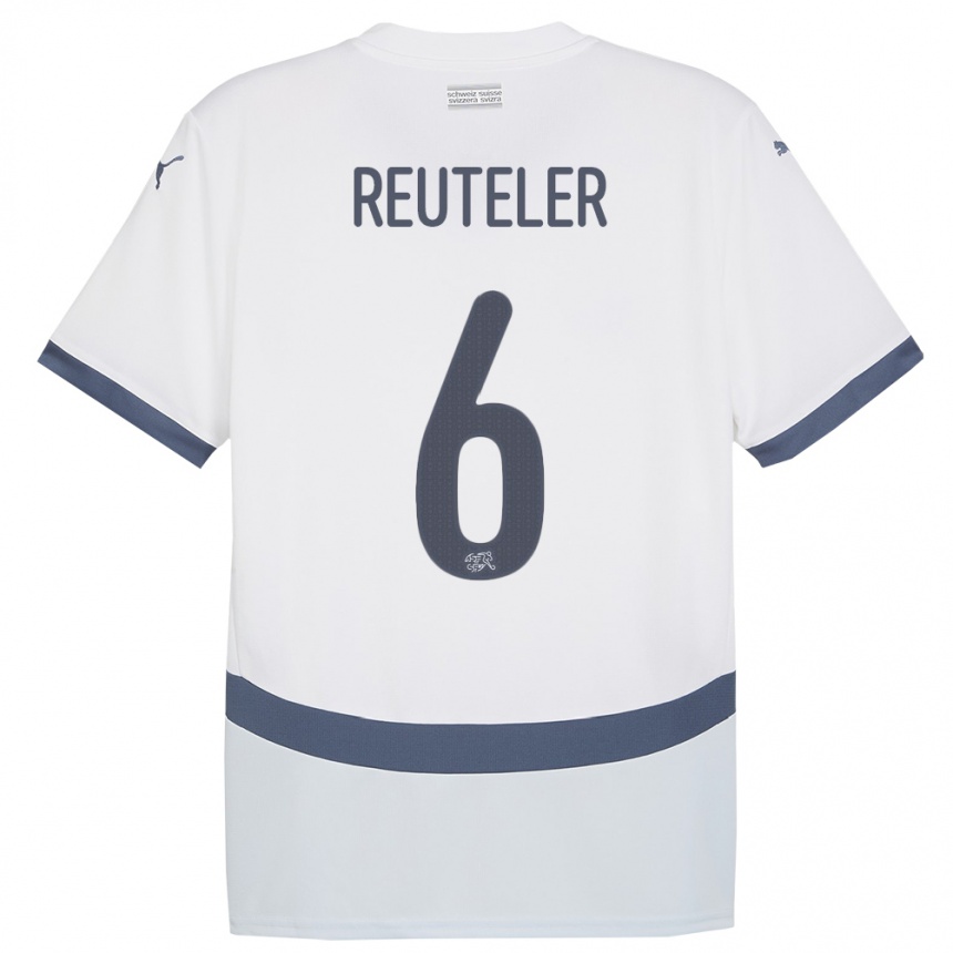 Men Football Switzerland Geraldine Reuteler #6 White Away Jersey 24-26 T-Shirt Canada