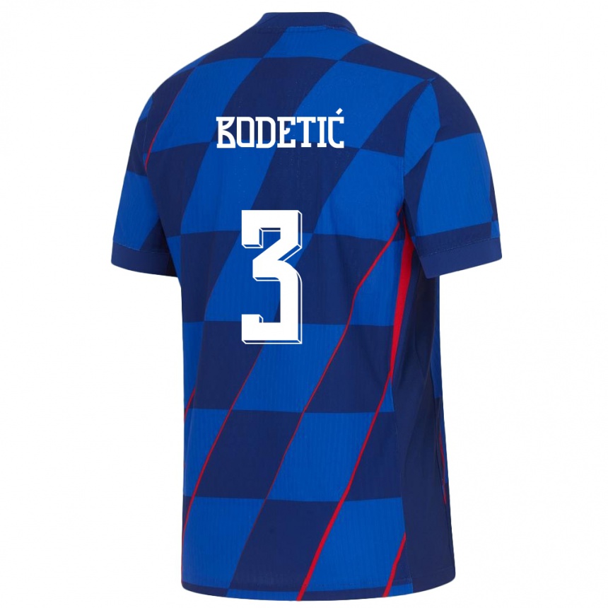 Men Football Croatia Noel Bodetic #3 Blue Away Jersey 24-26 T-Shirt Canada