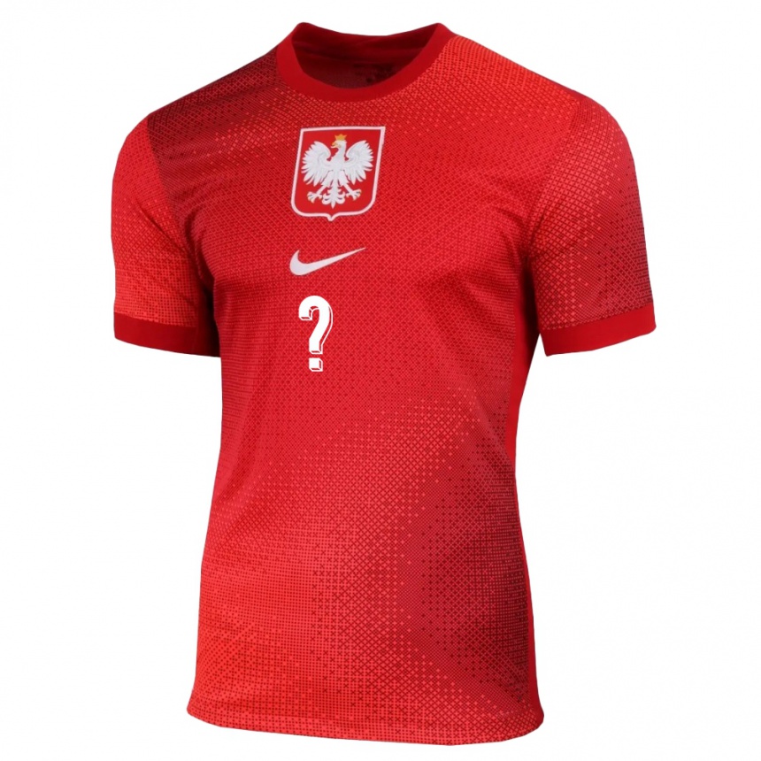 Men Football Poland Your Name #0 Red Away Jersey 24-26 T-Shirt Canada