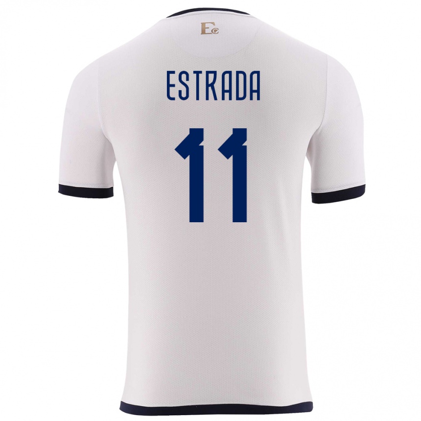 Men Football Ecuador Michael Estrada #11 White Away Jersey 24-26 T-Shirt Canada