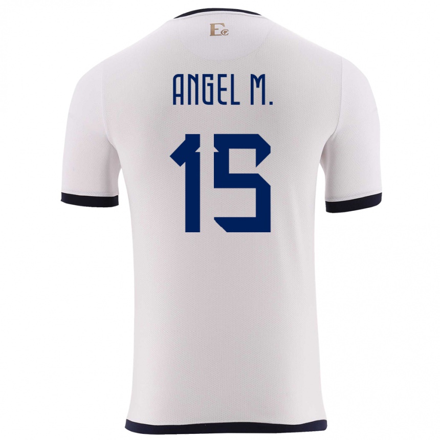 Men Football Ecuador Angel Mena #15 White Away Jersey 24-26 T-Shirt Canada