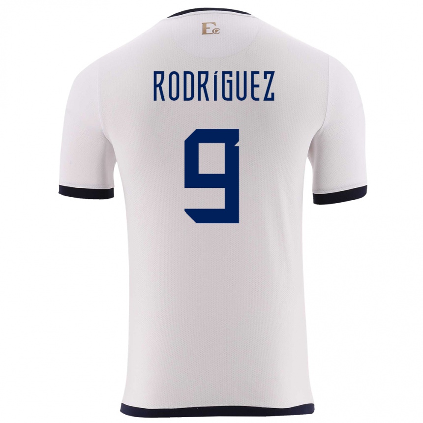 Men Football Ecuador Ingrid Rodriguez #9 White Away Jersey 24-26 T-Shirt Canada