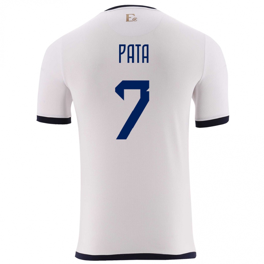 Men Football Ecuador Emerson Pata #7 White Away Jersey 24-26 T-Shirt Canada