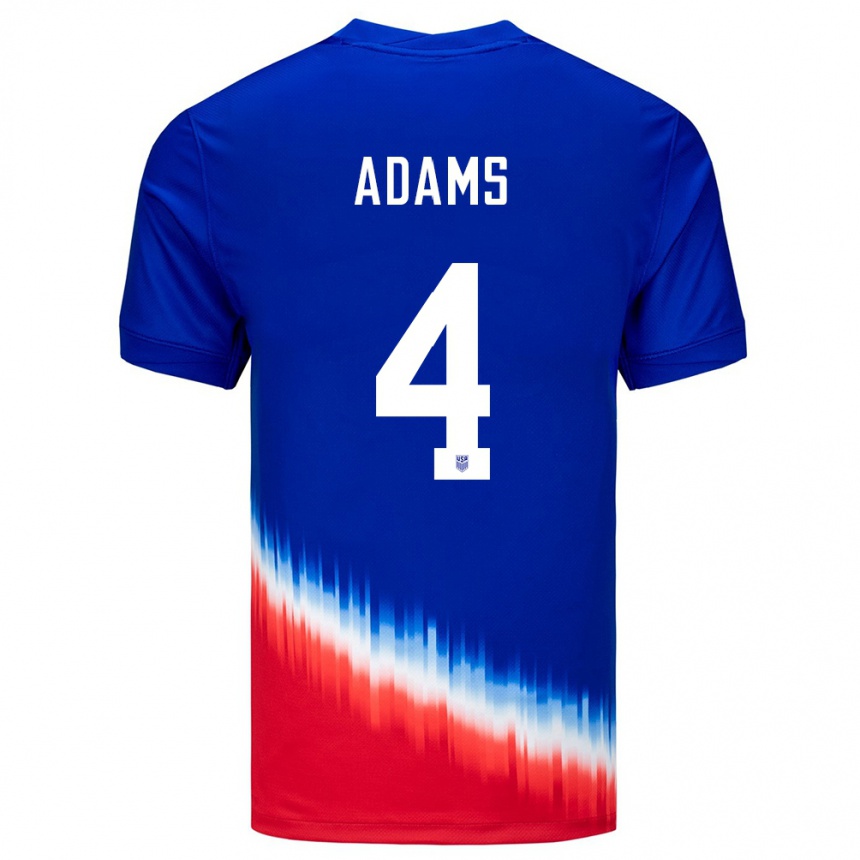 Men Football United States Tyler Adams #4 Blue Away Jersey 24-26 T-Shirt Canada