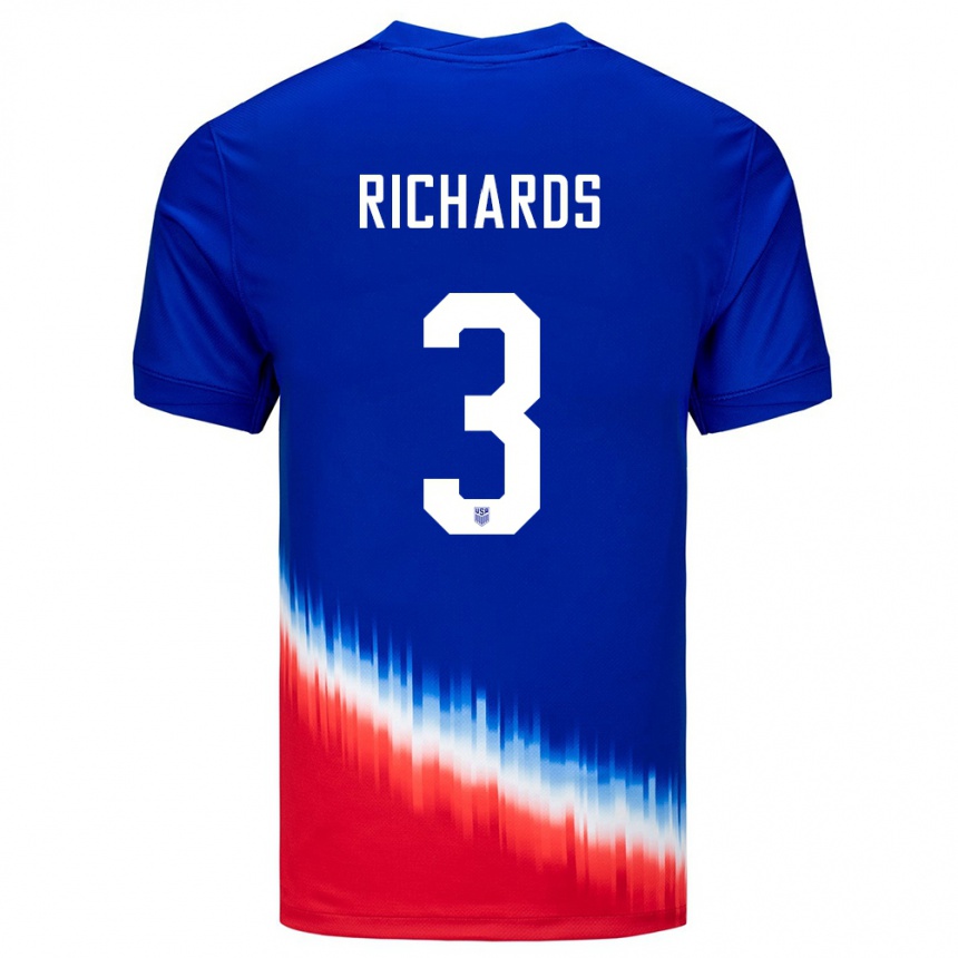 Men Football United States Chris Richards #3 Blue Away Jersey 24-26 T-Shirt Canada