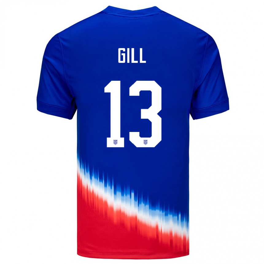 Men Football United States Adrian Gill #13 Blue Away Jersey 24-26 T-Shirt Canada