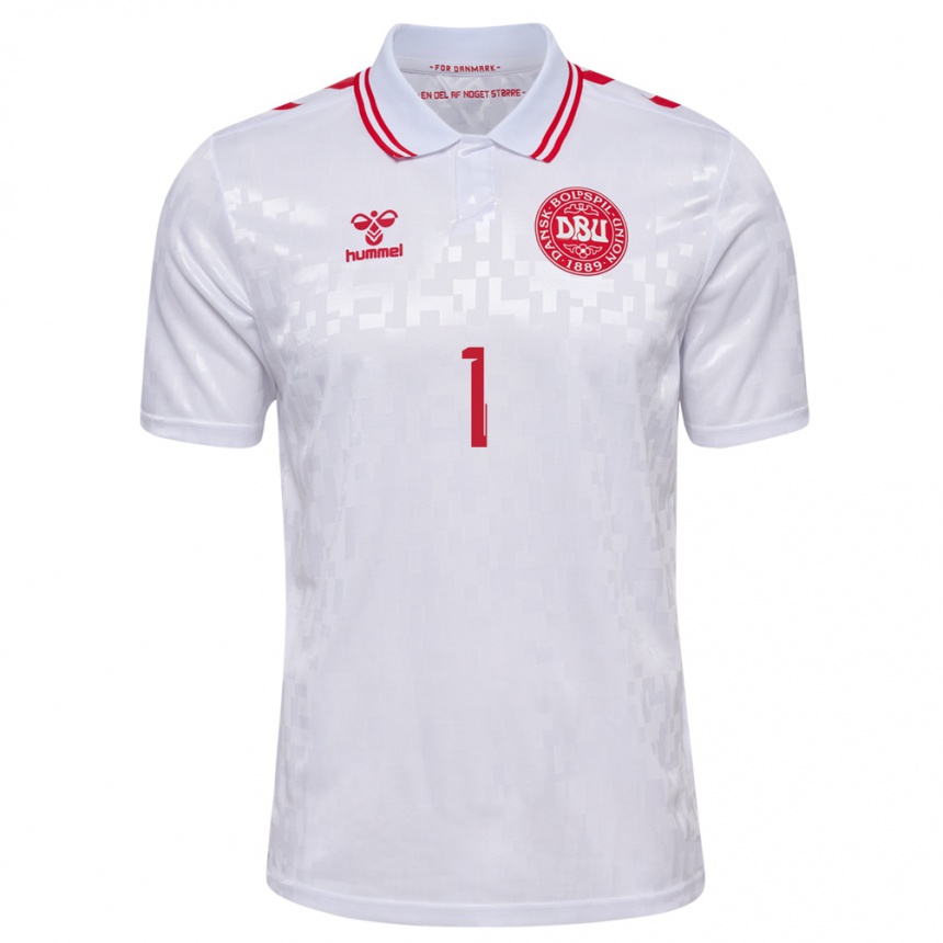 Men Football Denmark Laura Worsoe #1 White Away Jersey 24-26 T-Shirt Canada