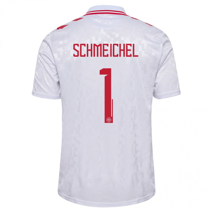 Men Football Denmark Kasper Schmeichel #1 White Away Jersey 24-26 T-Shirt Canada