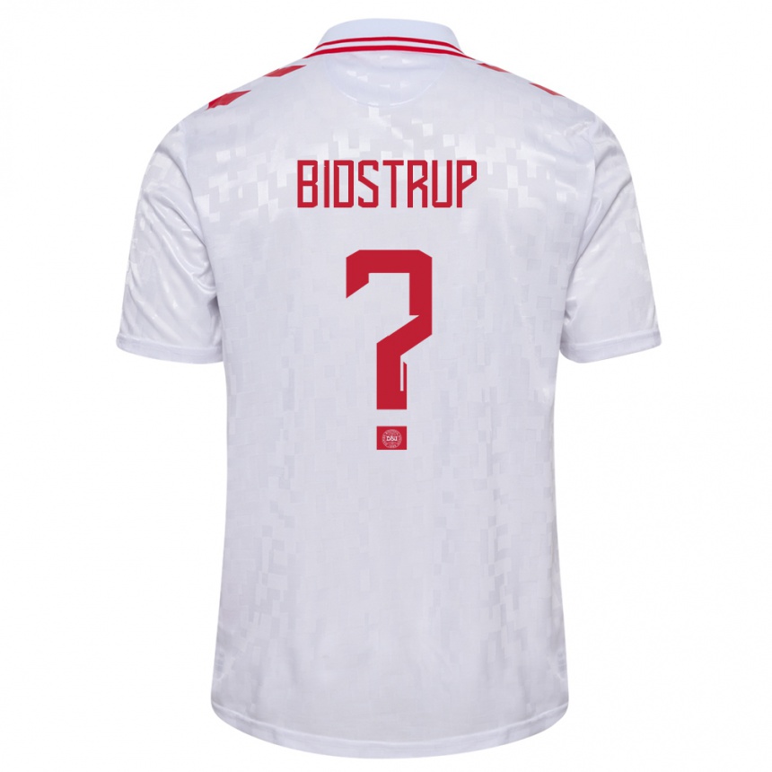 Men Football Denmark Hjalte Bidstrup #0 White Away Jersey 24-26 T-Shirt Canada