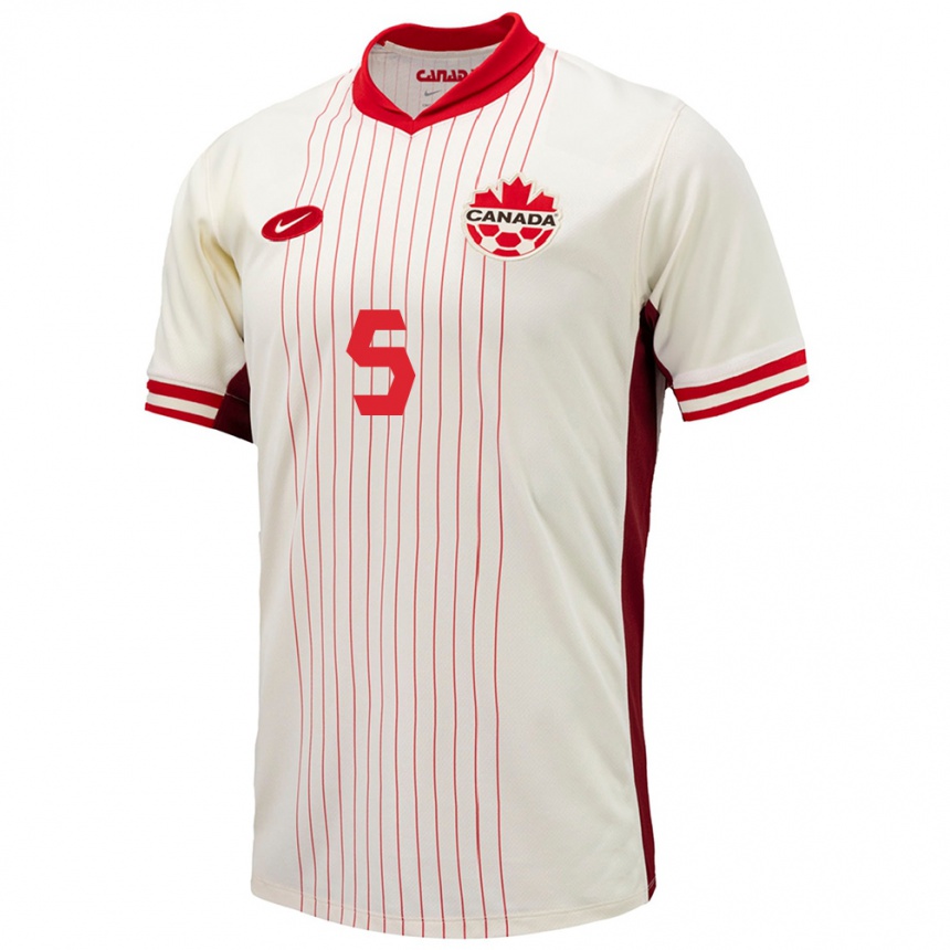 Men Football Canada Joel Waterman #5 White Away Jersey 24-26 T-Shirt Canada