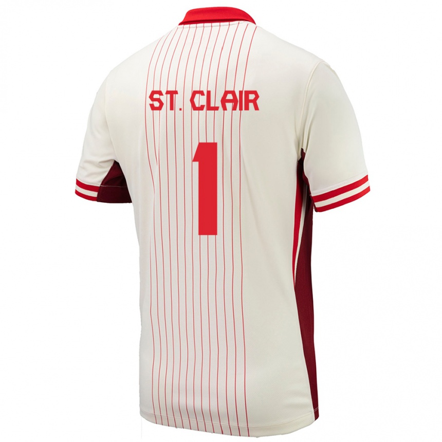 Men Football Canada Dayne St Clair #1 White Away Jersey 24-26 T-Shirt Canada