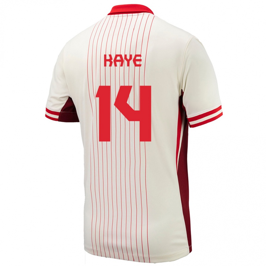 Men Football Canada Mark Anthony Kaye #14 White Away Jersey 24-26 T-Shirt Canada