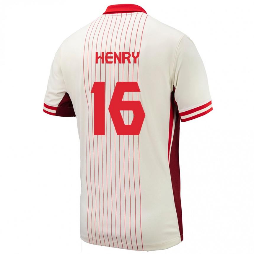 Men Football Canada Mael Henry #16 White Away Jersey 24-26 T-Shirt Canada