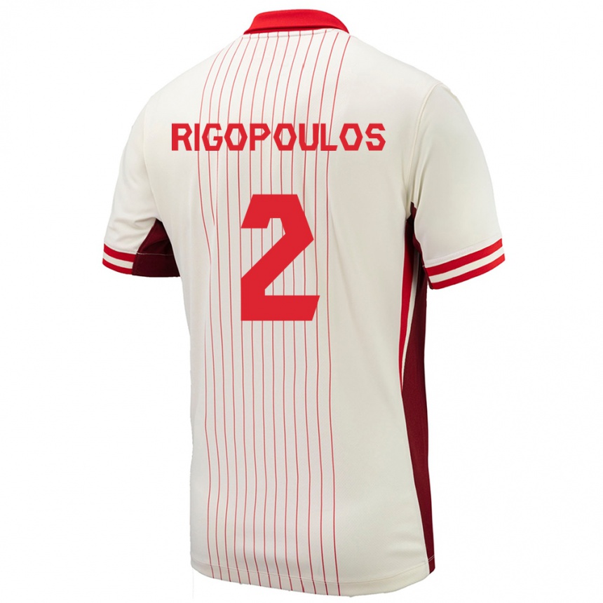 Men Football Canada Theo Rigopoulos #2 White Away Jersey 24-26 T-Shirt Canada