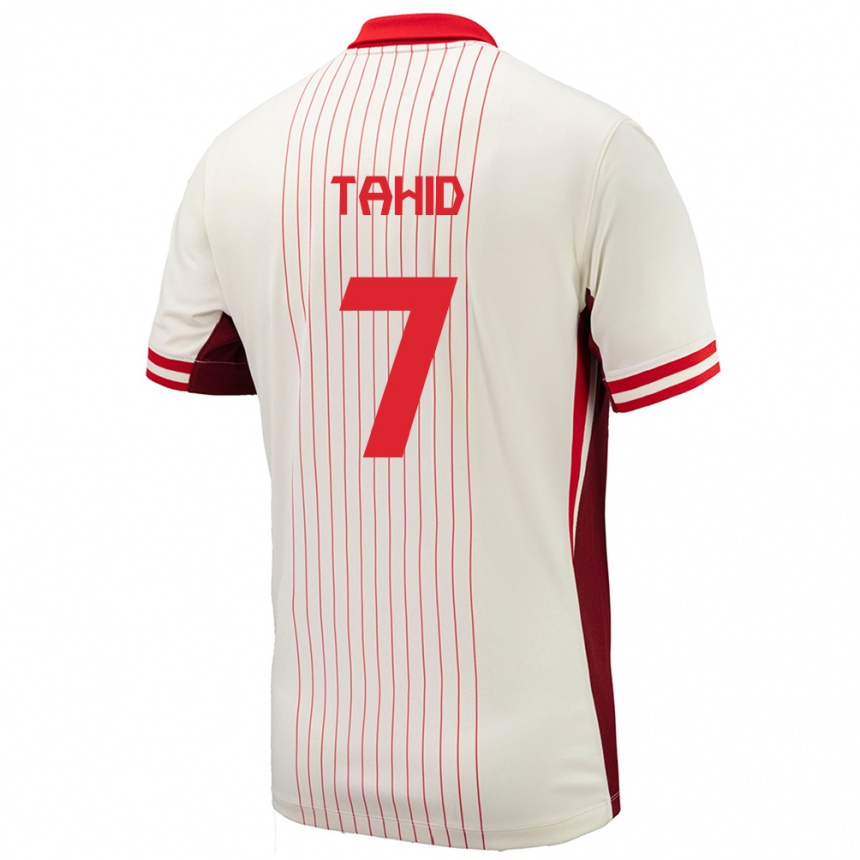 Men Football Canada Taryck Tahid #7 White Away Jersey 24-26 T-Shirt Canada