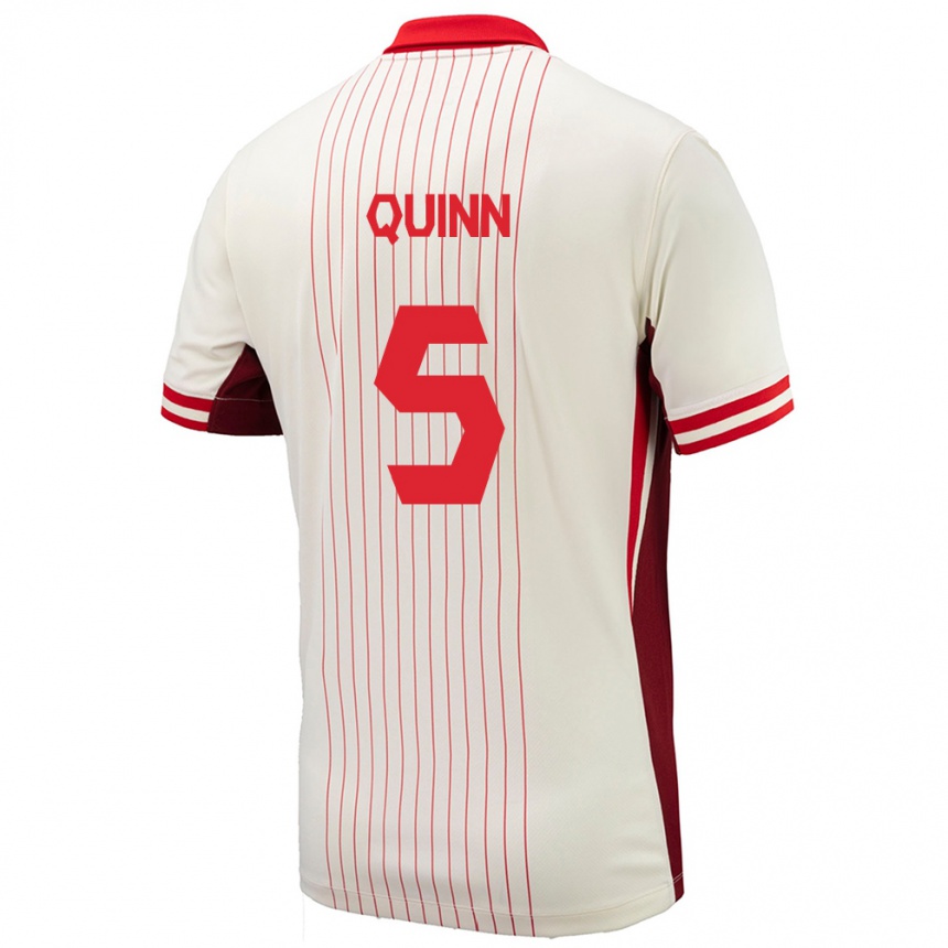 Men Football Canada Quinn #5 White Away Jersey 24-26 T-Shirt Canada