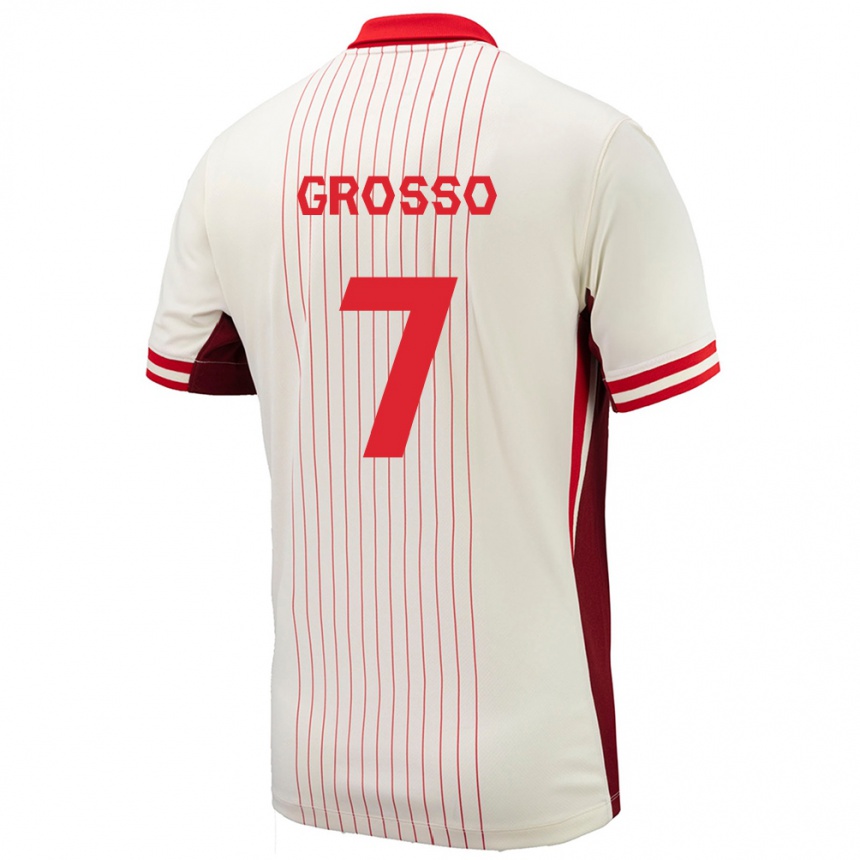 Men Football Canada Julia Grosso #7 White Away Jersey 24-26 T-Shirt Canada