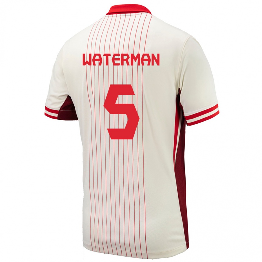 Men Football Canada Joel Waterman #5 White Away Jersey 24-26 T-Shirt Canada