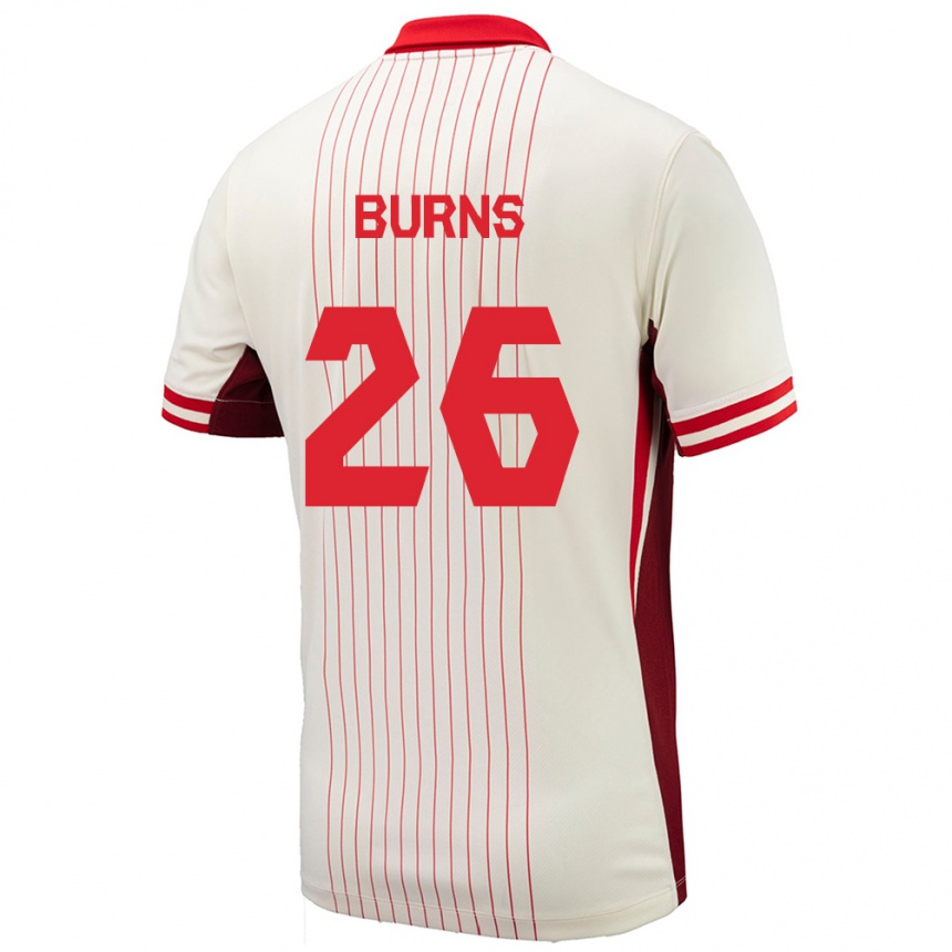 Men Football Canada Zoe Burns #26 White Away Jersey 24-26 T-Shirt Canada