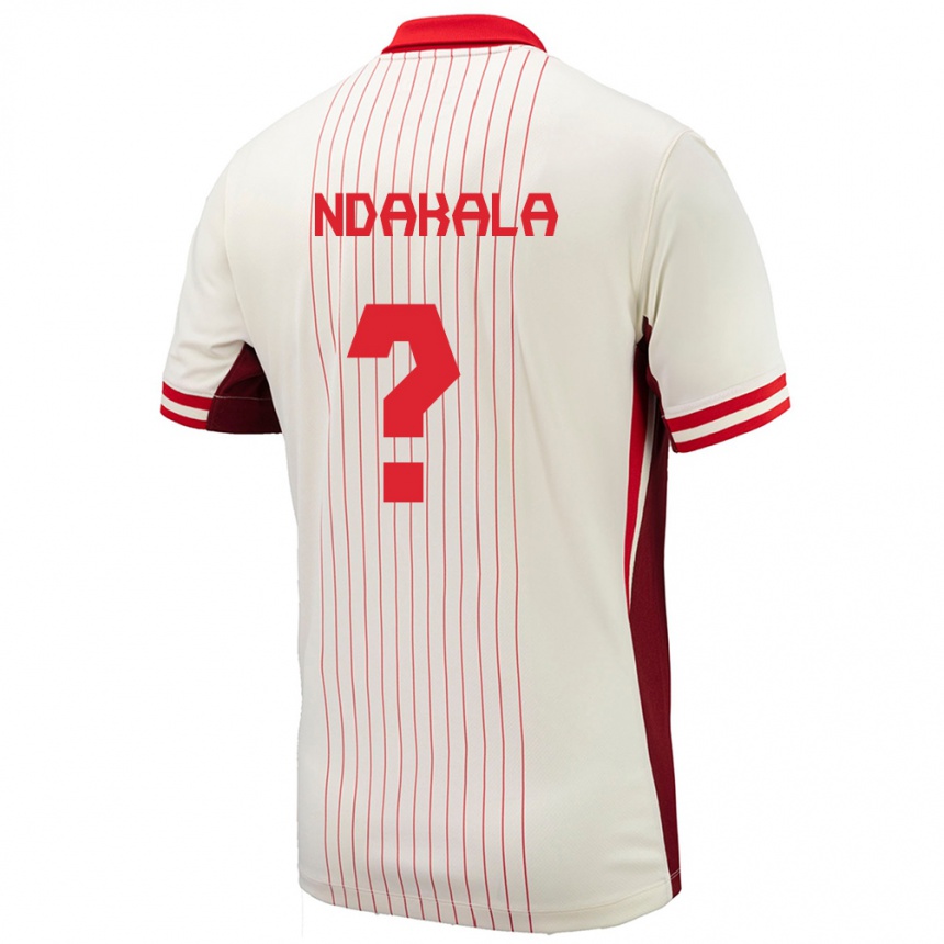 Men Football Canada Joshue Ndakala #0 White Away Jersey 24-26 T-Shirt Canada