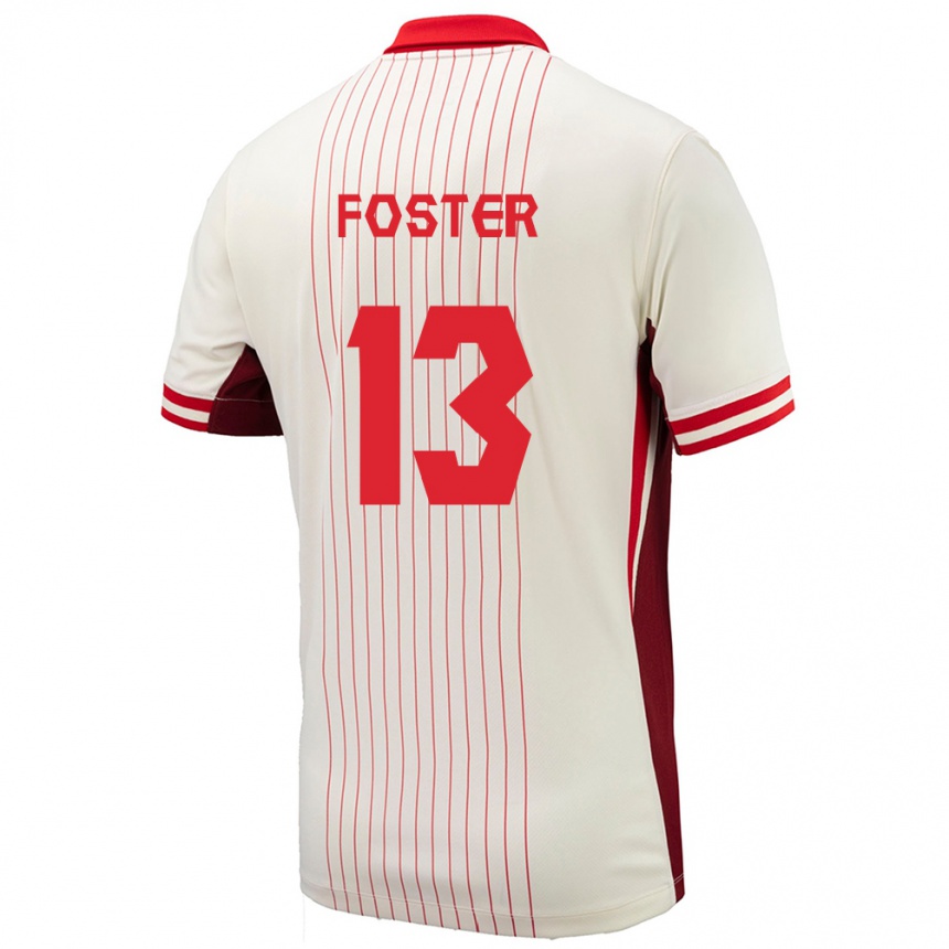 Men Football Canada Rylee Foster #13 White Away Jersey 24-26 T-Shirt Canada